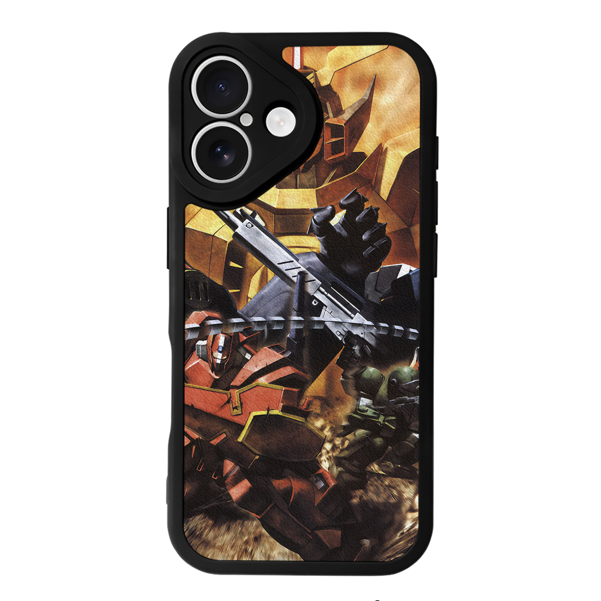 （画像用） 機動戦士ガンダム Mobile Suit Gundam 【iPhone 16シリーズ対応】シリコンスマホケース（レザー調） 材質：シリコン